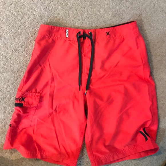 red hurley shorts